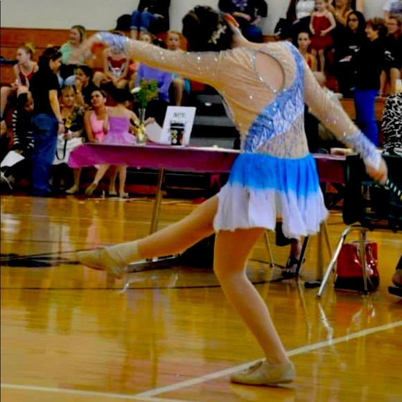 Competition Leotard/Ice skating Dance Dress Swarovski Rhinestones/sequined - Picture 4 of 15